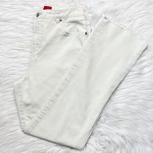 Gloria Vanderbilt Raw Hem Straight Leg Jeans Cream Size Medium